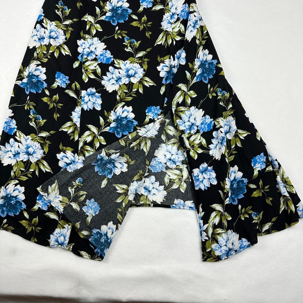 Banana Republic Blue Floral Midi Dress Cap Sleeve Keyhole Back 585951-01 Size 8 - Picture 7 of 14